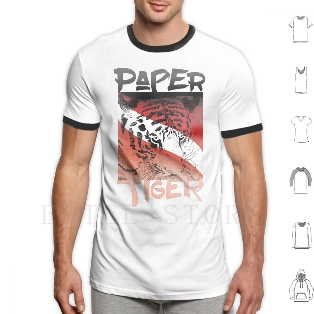 Tiger Face Wave T Shirt DIY Big Size 100% Cotton Wave Tiger Eye Nose Cat Animal Wild Mountain Ocean Nature Retro