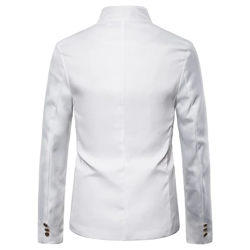 Mens Stylish Double Breasted White Blazer Jacket 2022 Brand New Casual Slim Fit Party Wedding Suit Jacket Men Stage Prom Blazer