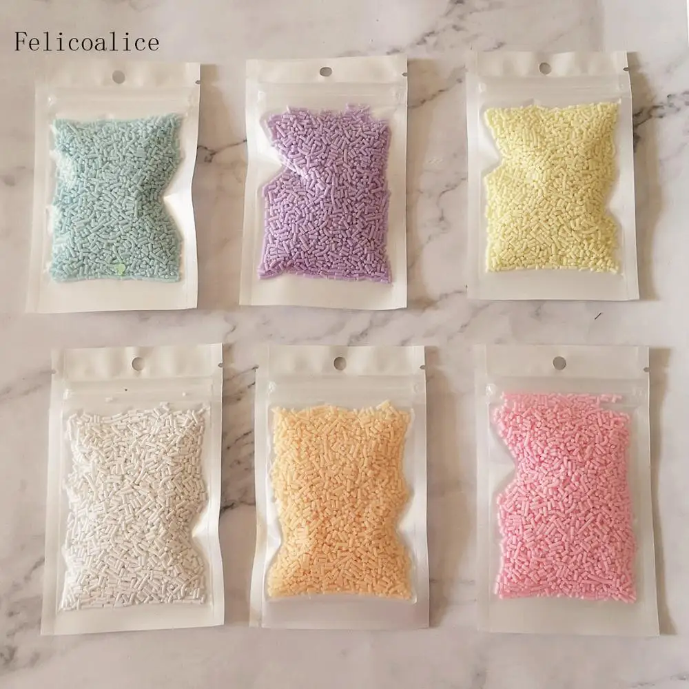 Bonbons en argile polymère pour bricolage, sucre, saupoudrage, artisanat, accessoires exécutifs, décor d'art d'ongle, matériel de remplissage de slime, bonbons, 20g