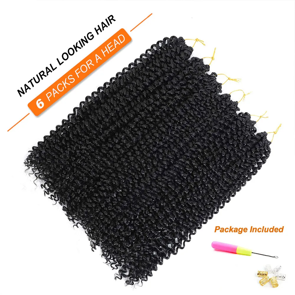 Extensiones de cabello trenzado sintético Passion Twist para trenzas africanas, pelo de ganchillo falso de diosa ondulada de agua, 14/18/24 pulgadas