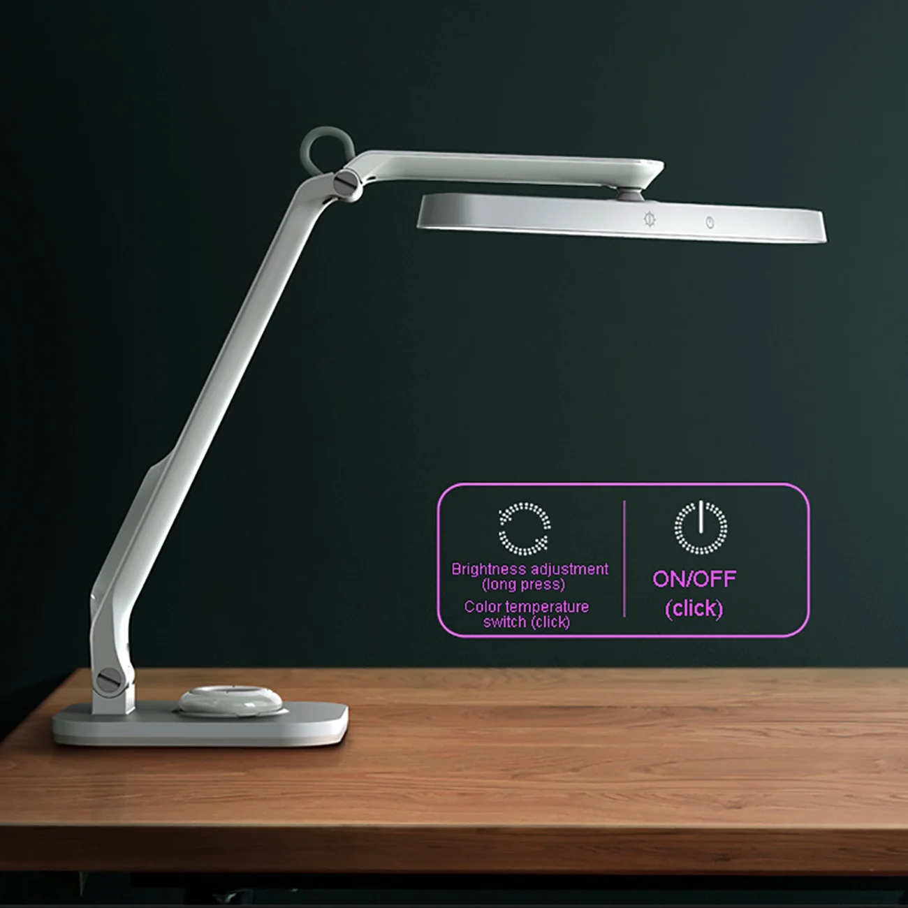 Remote Control LED Desk Lamp Eye-Caring Adjustable Office Lamp USB Charging Touch Control Memory Function Reading Table Lights