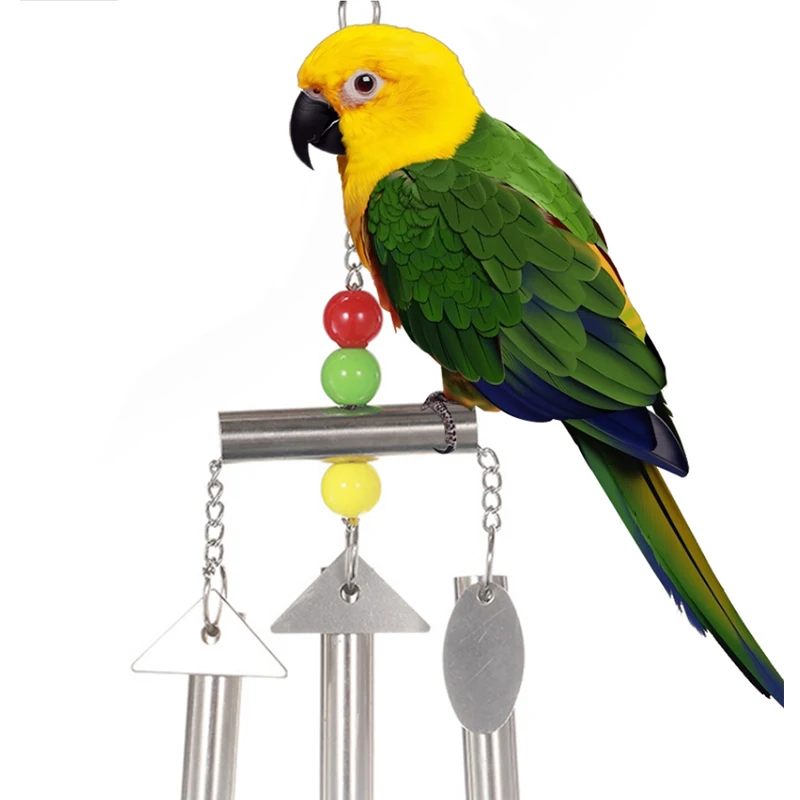 

Parrot Bird toy Squirrel bells Hanging Cage String Station frame Large small and medium Bird toy Stainless Steel Bells Climbing Chewing Funny Swing cage toys Bird Cage Accessories Supplies