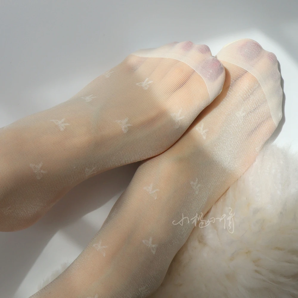 Bowknot sweet fairy Stockings Black and white stockings thin sexy outerwear pantyhose toe reinforcement