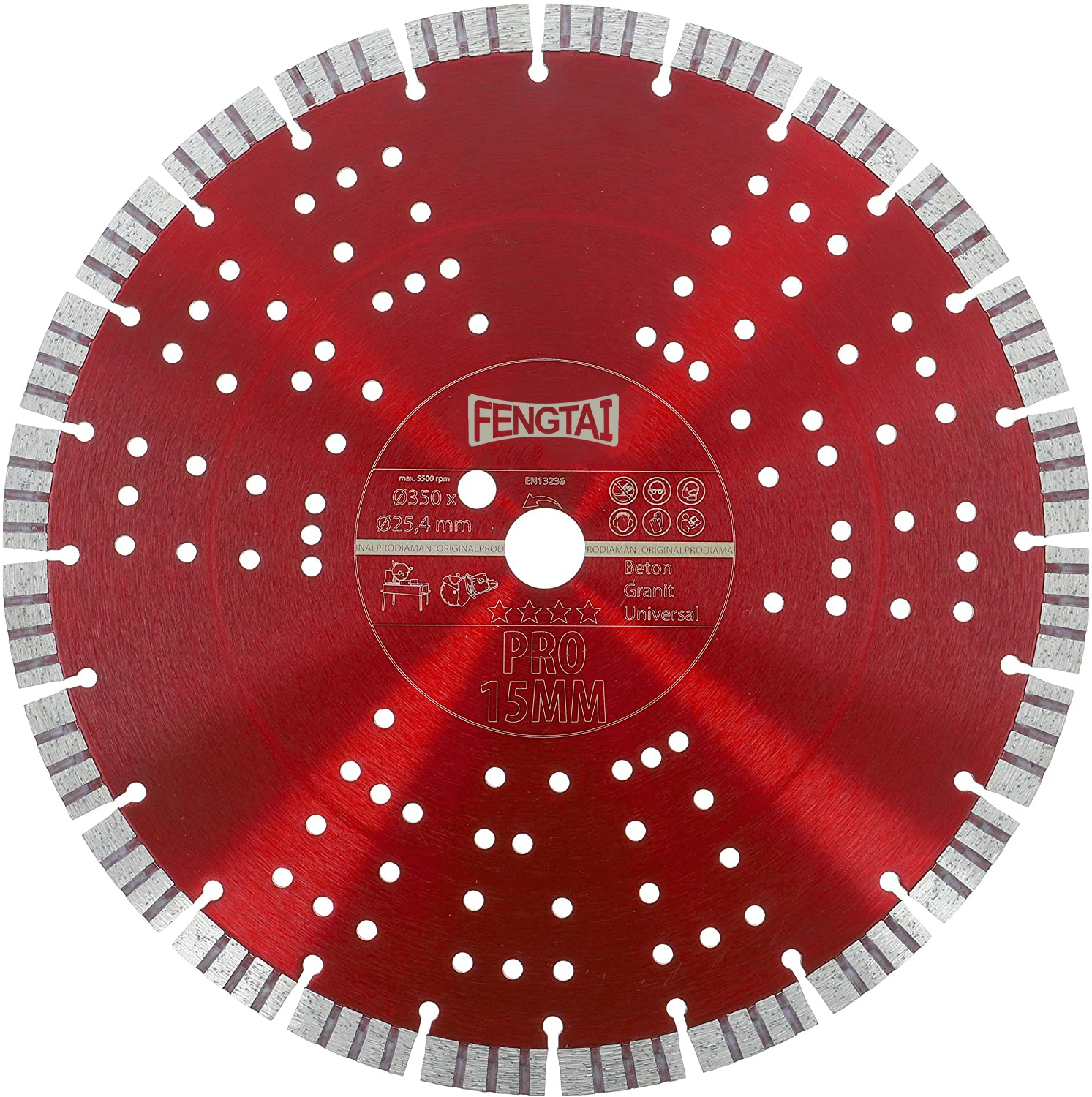 

14-inch (14") Dry/Wet Concrete Diamond Blade, Premium Quality with Laser-Welded 15MM Tall Segments