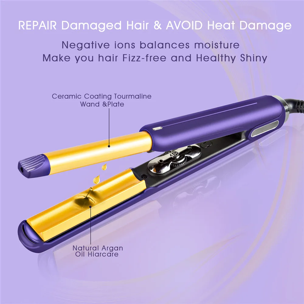 Ceramic Hair Curler Curved Plate Hair Wave Waver Curling Irons Styler Wand Fast Heat Flat Iron Straightener Beauty Styling Tools