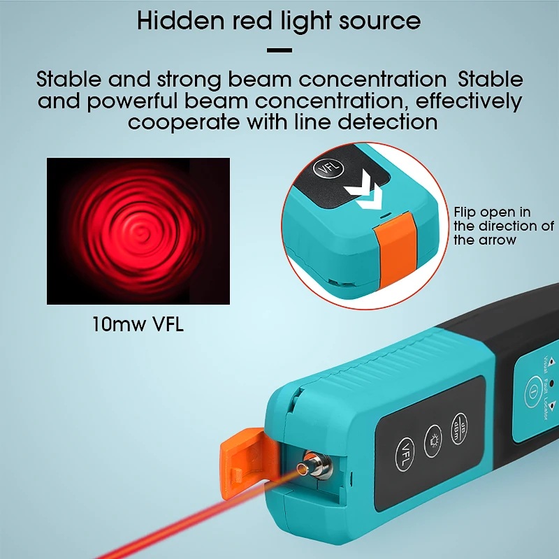 Imagem -02 - Identificador Óptico de Fibra Ótica com Localizador Visual de Falhas de 10mw Embutido de Alta Qualidade