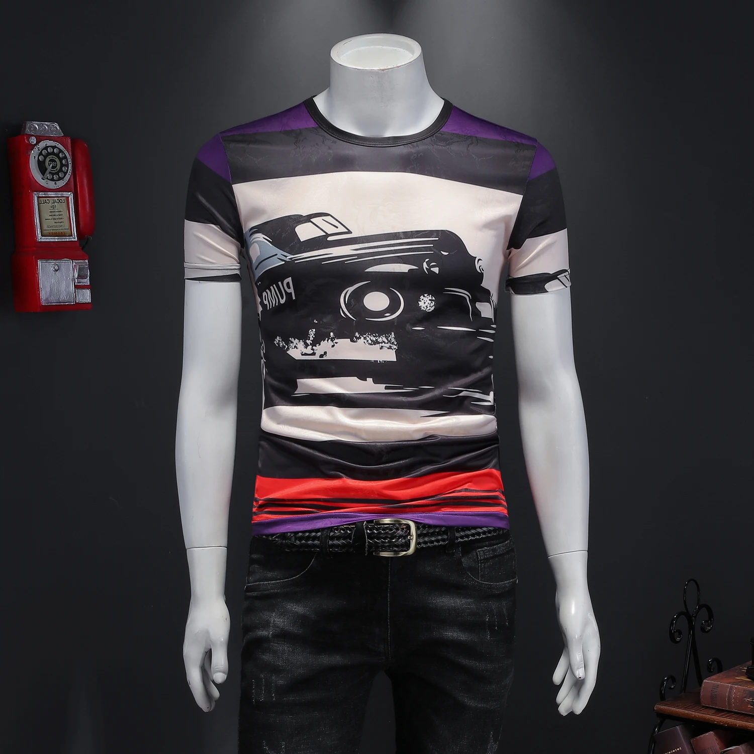 

Fashion Print T Shirt Short Sleeve Casual Streetwear T-shirt Men Top Tee Camiseta Masculina High Quality Mercerized