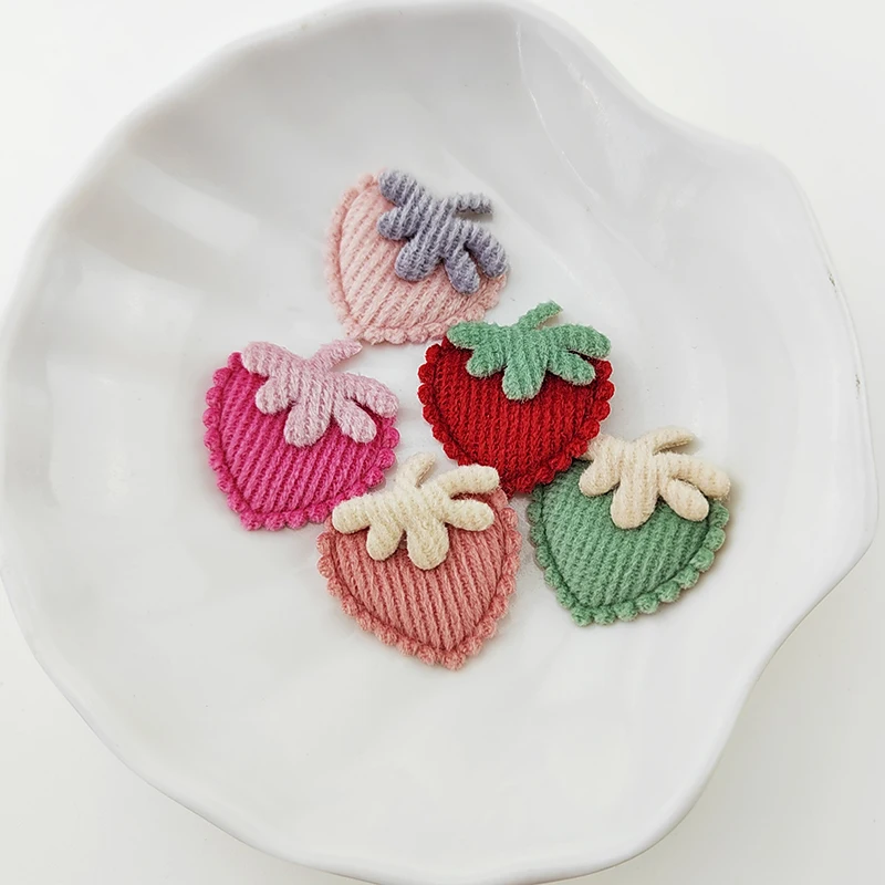 50 Stück/Lot 2,5*2,8CM Kleine Erdbeer-Applikationen zum Aufnähen für handgemachte Kleidung, Hüte, Nähzubehör, DIY Haarspangen-Zubehör, Patches – Detail 9