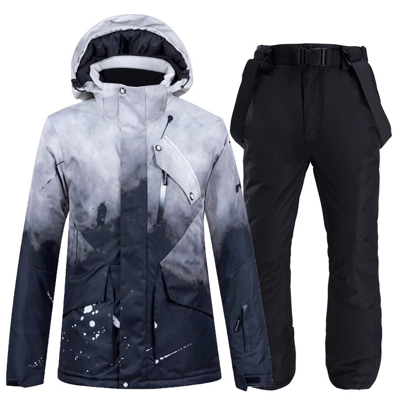 Conjunto de traje de esquí para hombre y mujer, ropa de snowboard, traje de nieve helada, traje deportivo de invierno para exteriores, ropa impermeable, chaquetas y pantalones