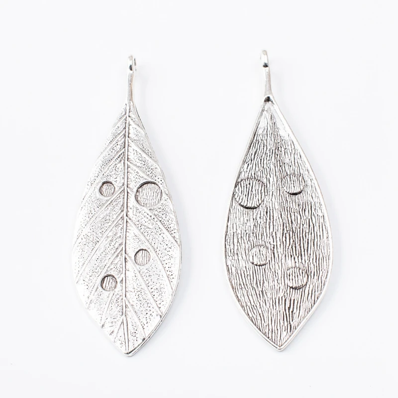 Fashion 1pcs 23*27mm Zinc Alloy Big Leaf Feather Charms Pendants for DIY Girls Earrings Necklace Jewelry Accessories