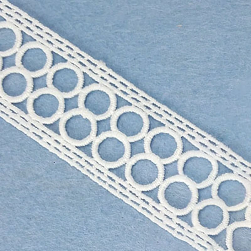 10yard tessuto di pizzo bianco nastro trim decorazione di cerimonia nuziale per la casa fai da te seta di latte ricamo solubile in acqua pizzo codice a barre lacci spot