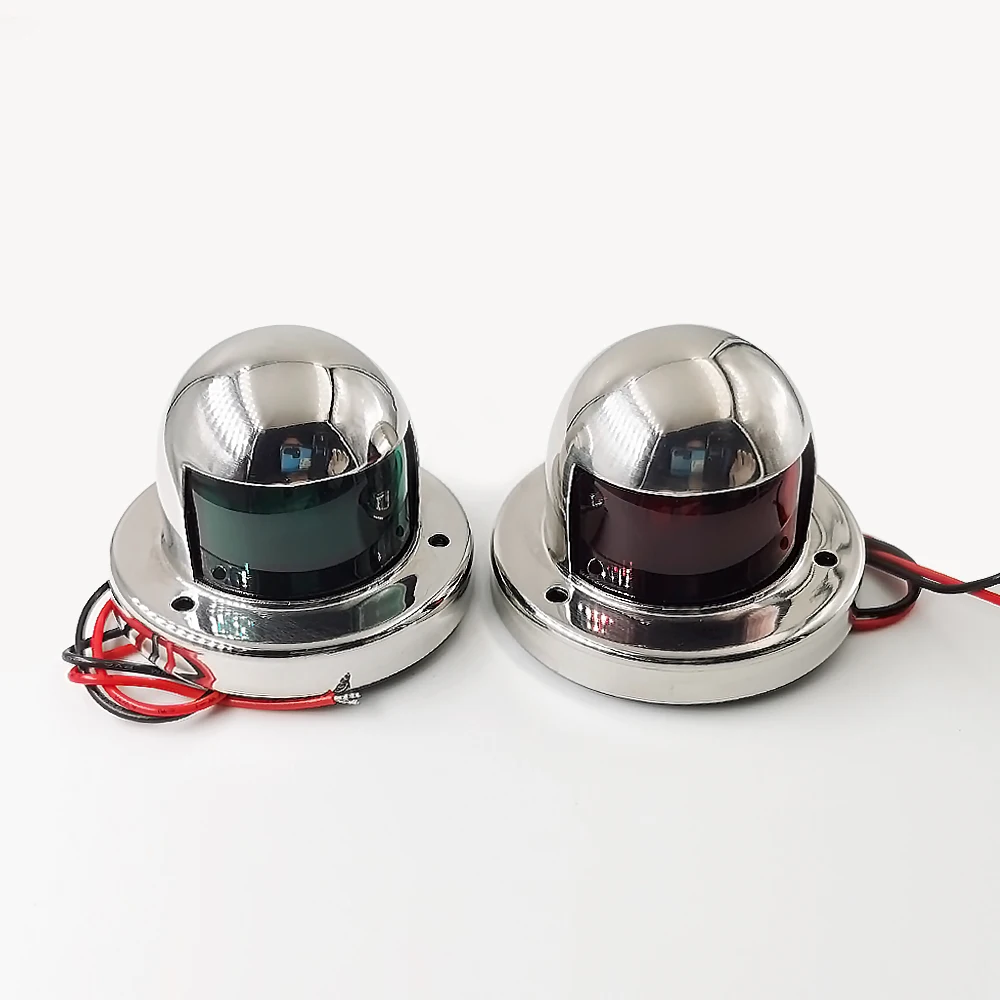 

12VDC LED One Pair Waterproof Yacht Marine Lamp Stainless Steel316 Red&Green Starboard and Port Boat Light