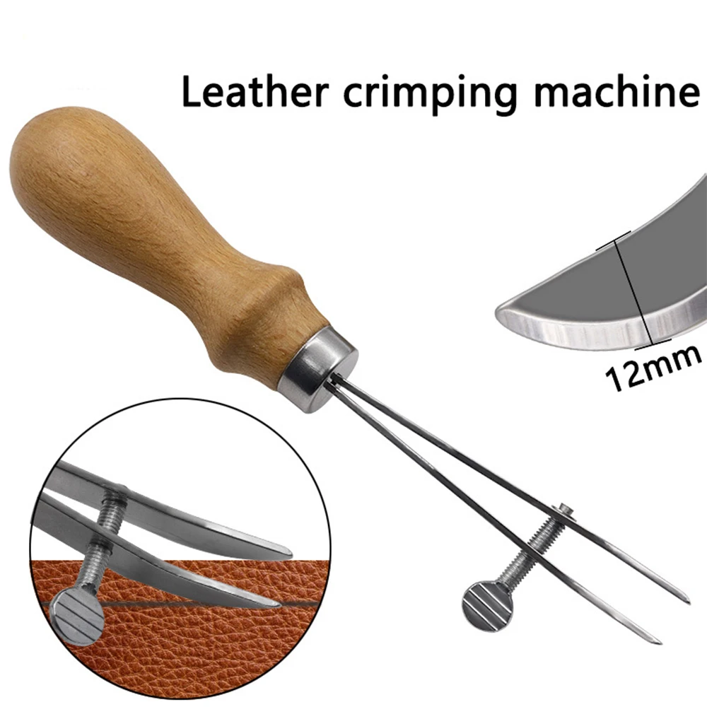 Ferramentas de corte couro ajustável diy artesanal crimper entalho e grooving borda dispositivo titular leatherworking corte