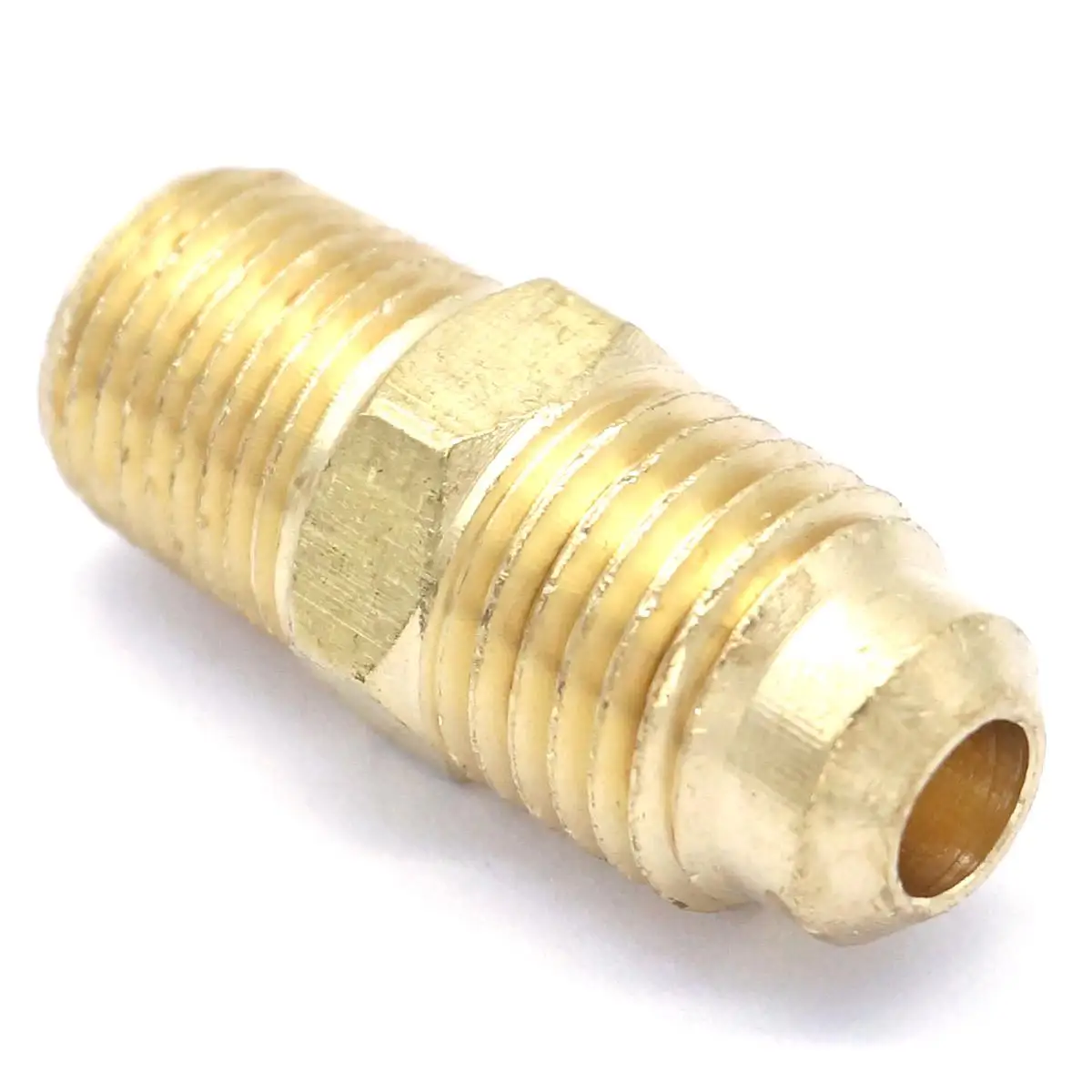 SAE Flare Thread 7/16 "-20 UNF do 1/8" NPT męski rurka połączeniowa OD 1/4 "Hex mosiądz SAE 45 stopni łącznik rurowy adaptery 1000PSI