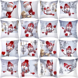 45*45cm Christmas Pillowcase Decorative Sofa Snowman Santa Claus Cushion Cover Pillow Case Cushion Case Pillow Cover Home Decor