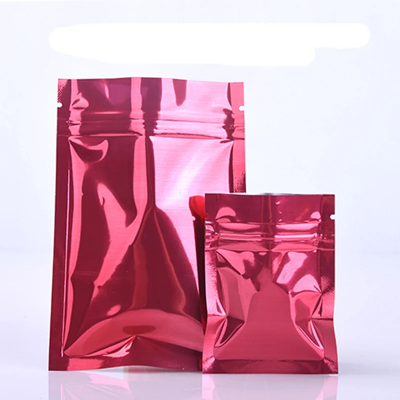 

300PCS Red Reclosable Zipper Aluminum Foil Bag Self Seal Mylar Aluminized Ziplock Pouches for Food Coffee Powder Pack