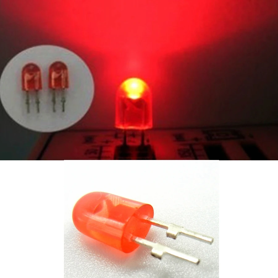 1000pcs/lot 5mm Red color DIP 546 Oval Leds High Brightness 500-600mcd for P10 Single Color Led Panel Display Module Free Ship