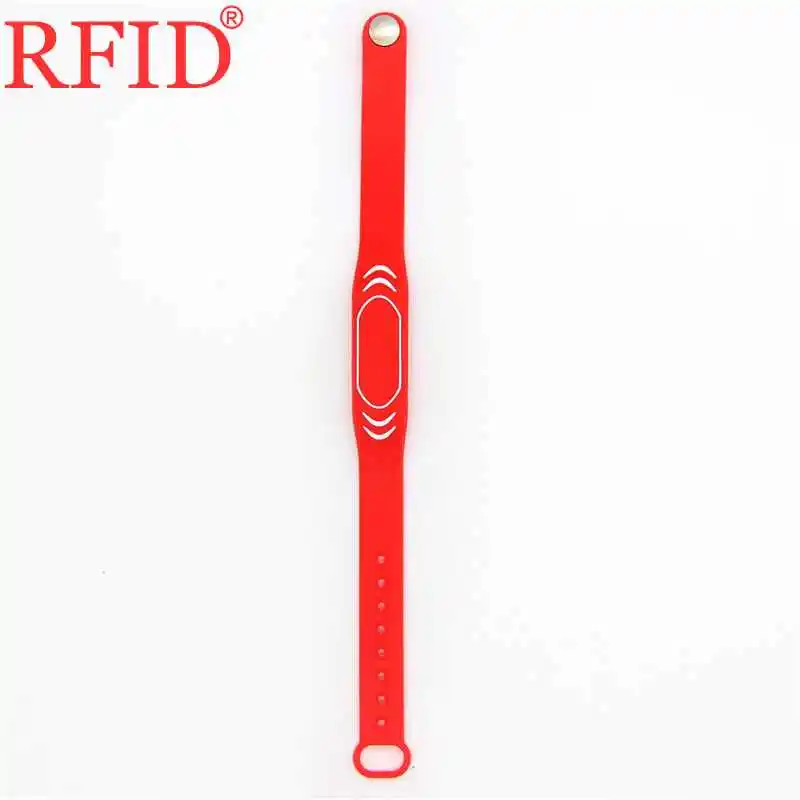 Id 125Khz EM4100 TK4100 Alleen Lezen Polsband Verstelbare Keyfob Rfid Silicagel Rode Waterdichte Access Control Card Snelle Verzending 1