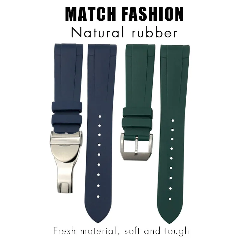 Rubber Watchband 22mm 20mm High Quality Silicone Watch Strap for Tudor Heritage Black Bay 1958 Pelagos Black Waterproof Bracelet