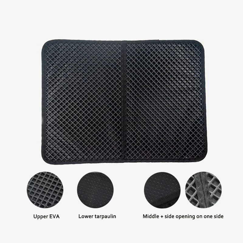 Cat litter mat Diamond double-layer cat supplies litter pad Waterproof tray mat Folding toilet mat toilet for mesh cat filler