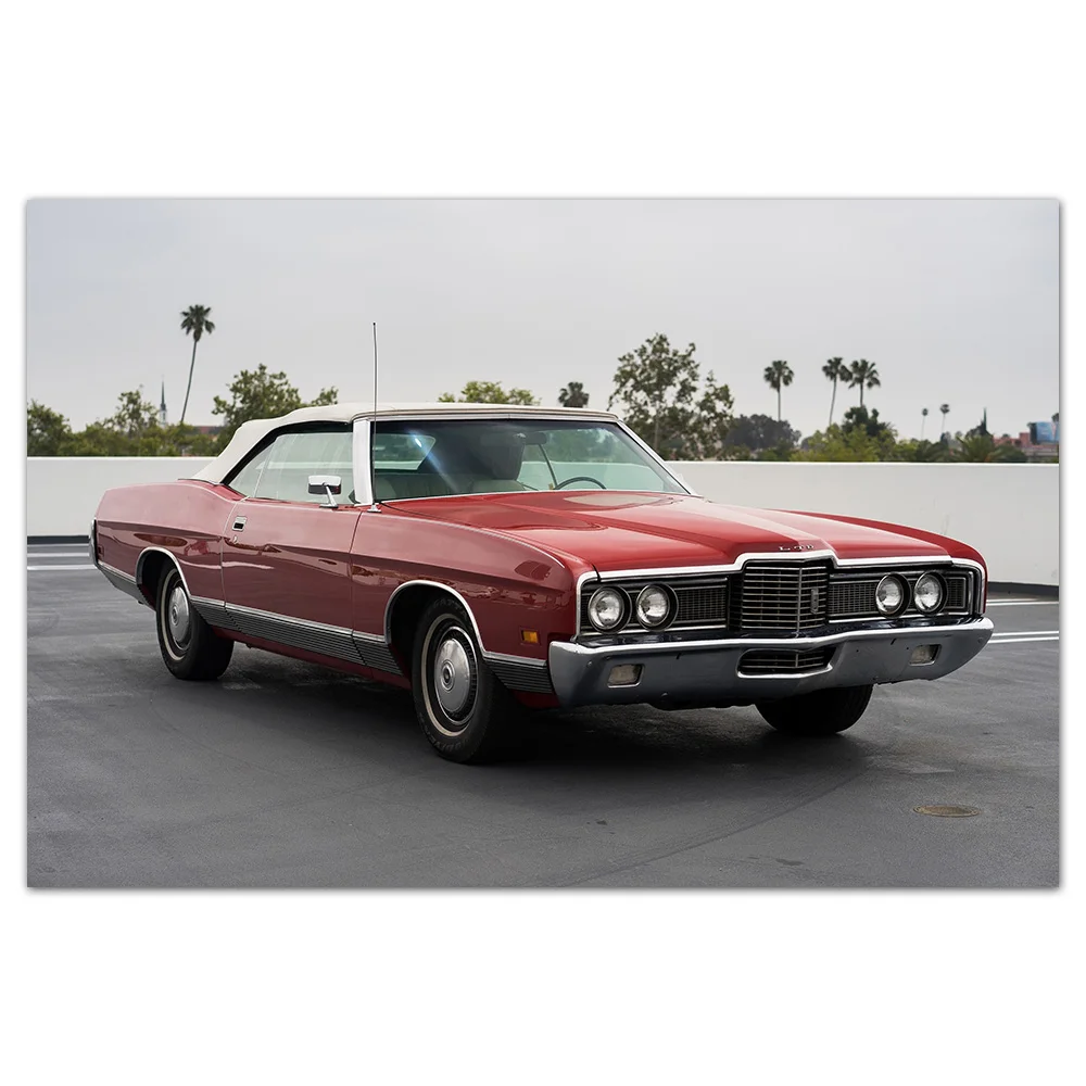 Cuadro de coche deportivo clásico Convertible LTD 1972, carteles en lienzo, arte de pared, pintura moderna para decoración de la habitación del hogar