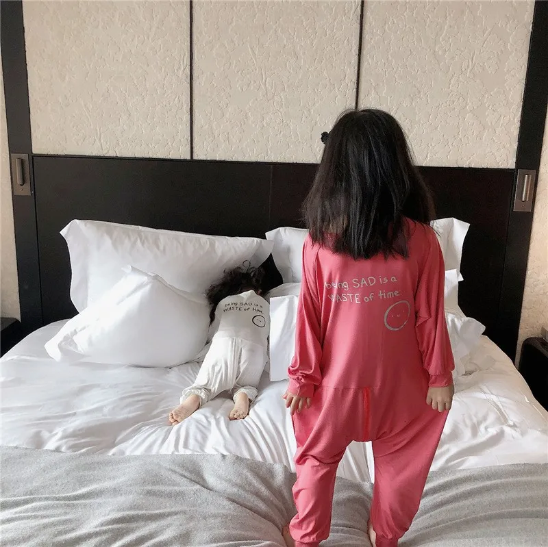 children's clothing spring and summer children's cute home one-piece pajamas four seasons long-sleeved sleeping bag home service