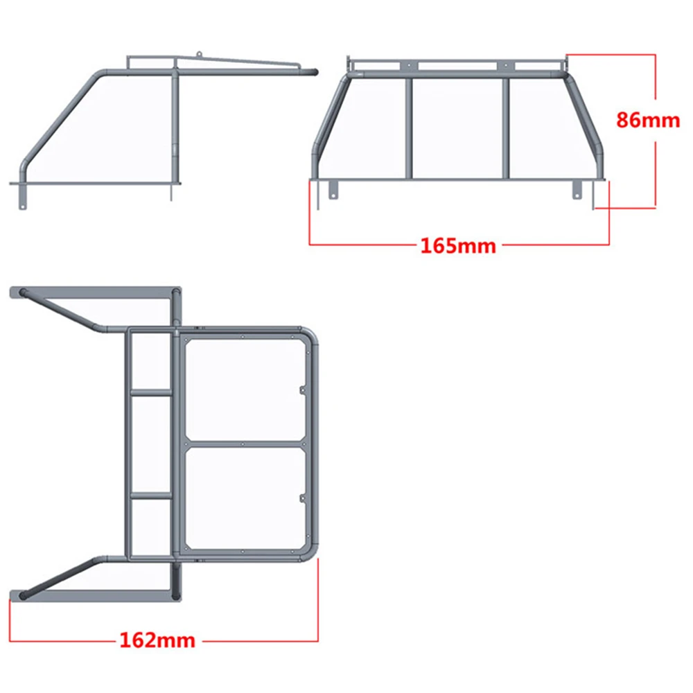 Roll Cage Luggage Rack With Ipf Lamp Light Frame for RC4WD 1/10 TF2 Mojave RC Car Model Kits