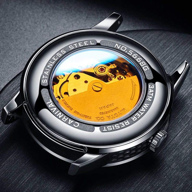 Fashion MIYOTA Automatic Watch Luxury brand CARNIVAL Mechanical Watch Sapphire mirror Calendar Waterproof Watches mens 2020