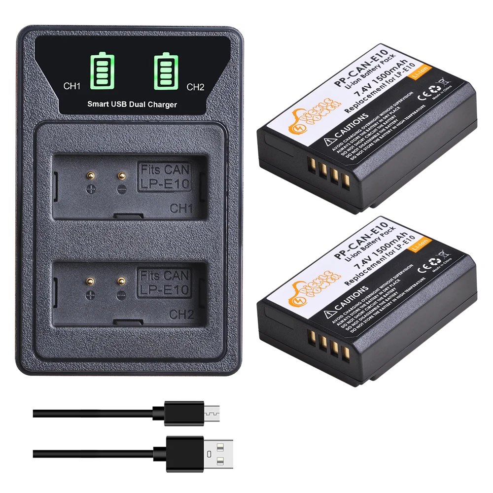 

Pickle Power LP-E10 LPE10 LP E10 Digital Battery LED USB Dual Charger For Canon 1100D 1200D 1300D Rebel T3 T5 T6 KISS X50 X70