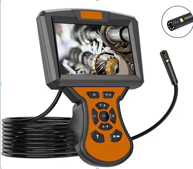 

5.0" IPS Screen Dual Lens Industrial Endoscope HD Camera 2MP 1080P 8MM Boroscope Flexible Car Pipe Inspection Camera Snake Scope