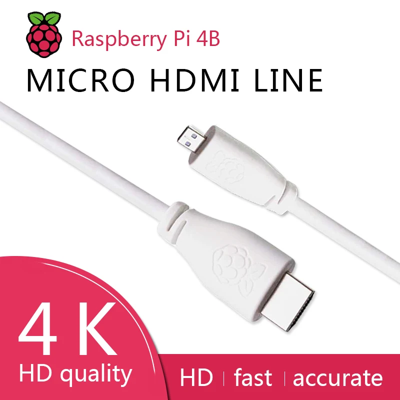 Official Raspberry Pi 4 Micro HDMI to Standard HDMI (A/M) 1m & 2m Cable