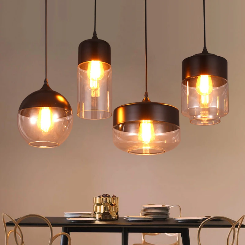 

Modern Pendant Lights Kitchen Dining Living Room Pendant Lamps For Ceiling Bedside Glass Lampshade Suspension Luminaire