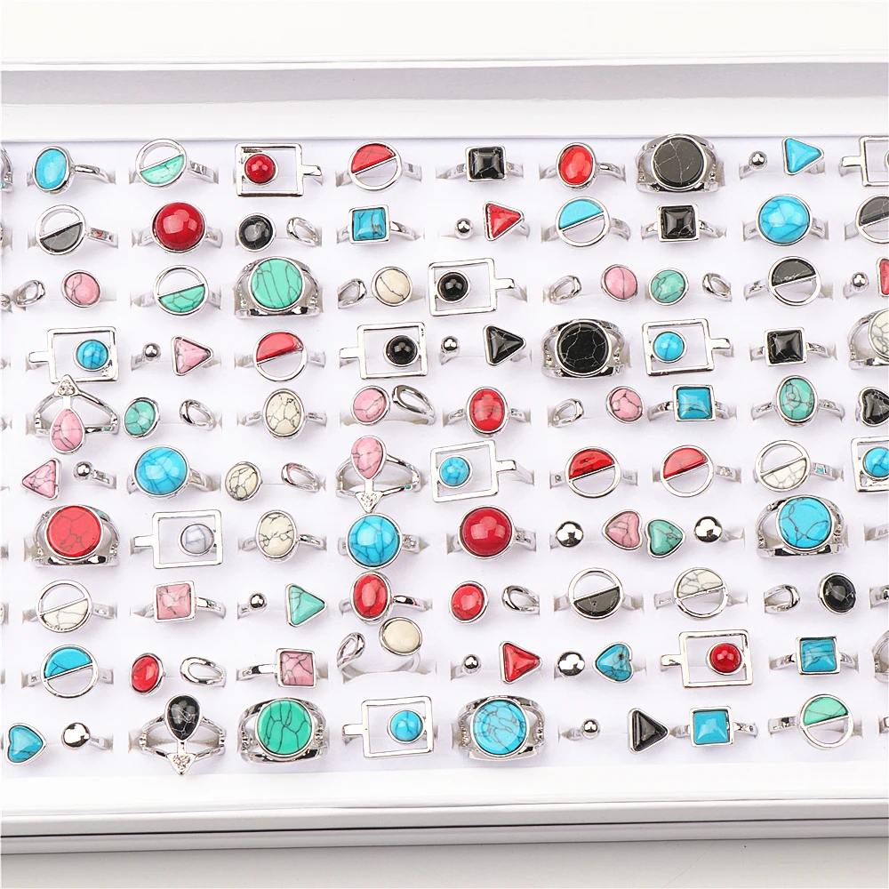 

20 шт./партия, регулируемые кольца с натуральным камнем