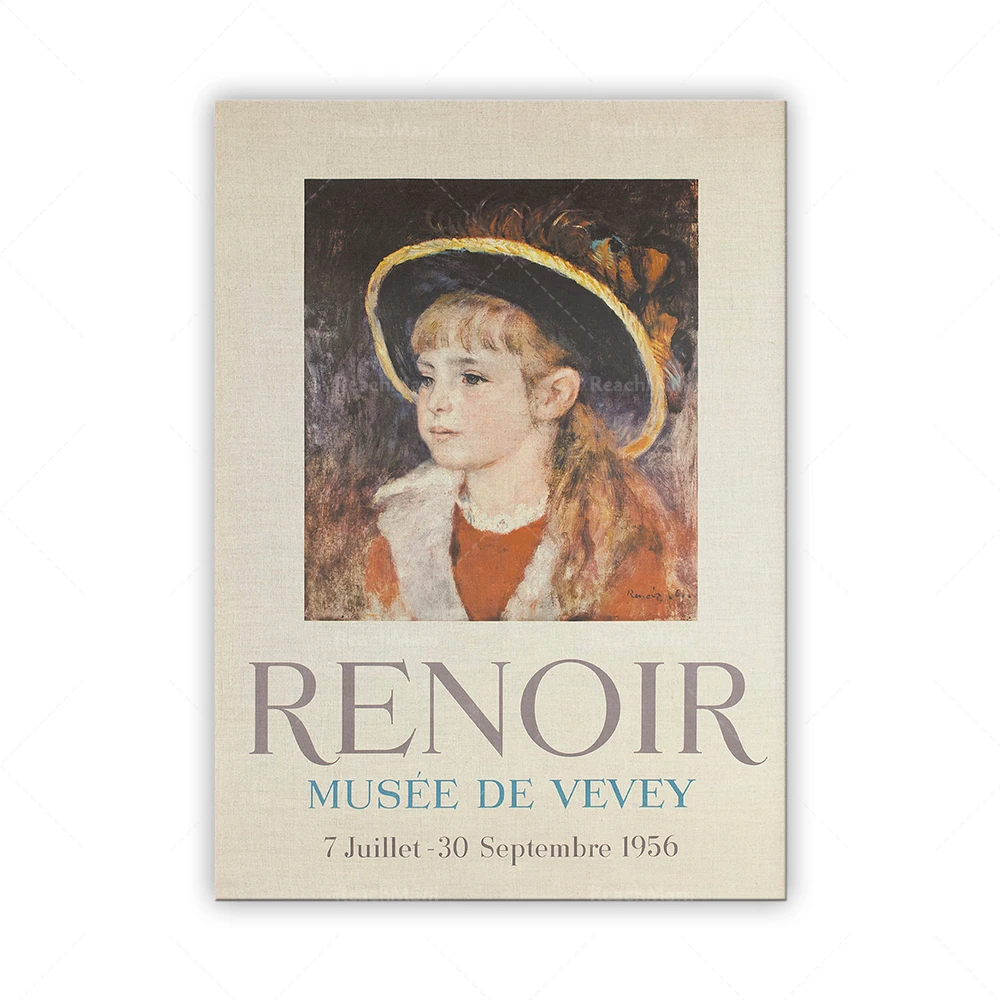 Renoir Art Exhibition Poster, Modern Scandinavian Art, Gallery Poster, Paris Print, Paris Wall Art, Mid Century Wall Art, Moder