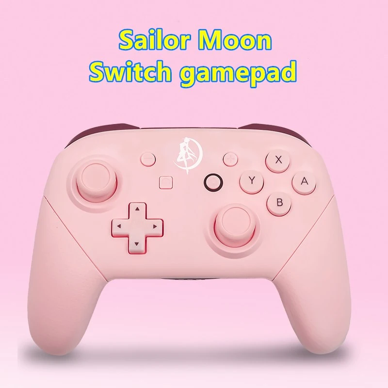 New Japanese Sailor Moon Switch Bluetooth Wireless Gamepad Elegant Pink NFC Vibration Girl Gaming Controller for Switch PC Steam