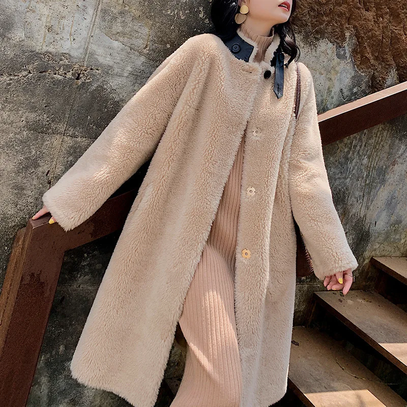 

Sheep Shearing Winter Coat Women Real Fur Coat Women Korean 100% Wool Jacket Women Clothes 2020 Manteau Femme 6611 YY1081