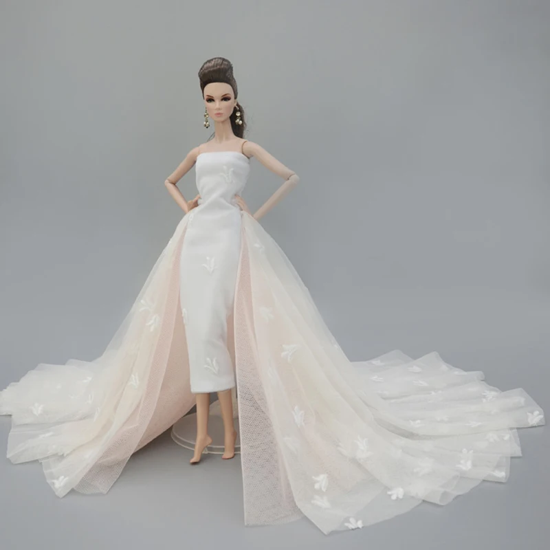 High Fashion Doll Clothes for Barbie Doll Outfits Wedding Dress Big Evening Dresses Party Gown 1/6 Doll Accessories Kids Toy