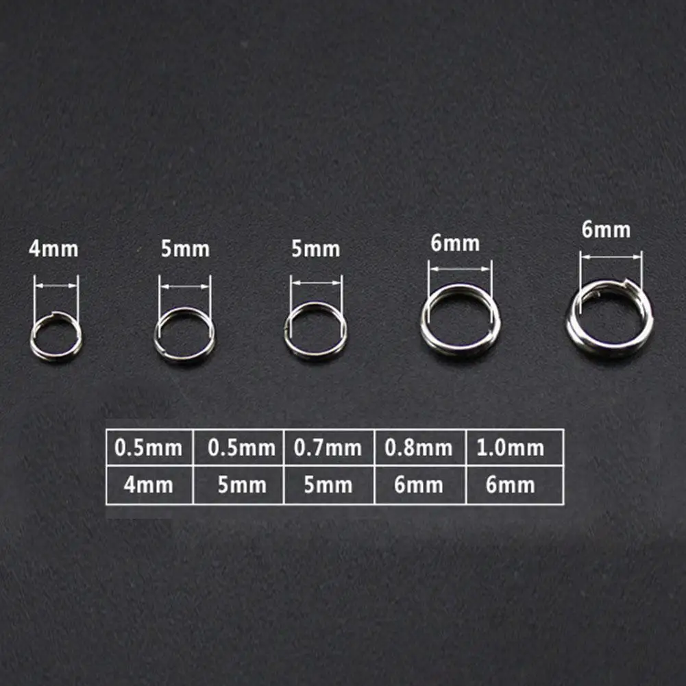 250 قطعة الفولاذ المقاوم للصدأ الصيد سبليت خواتم مزدوجة حلقة موصلات معالجة 5 حجم 4/5/6 مللي متر الصيد معالجة Pesca Iscas أداة الاسمية #6