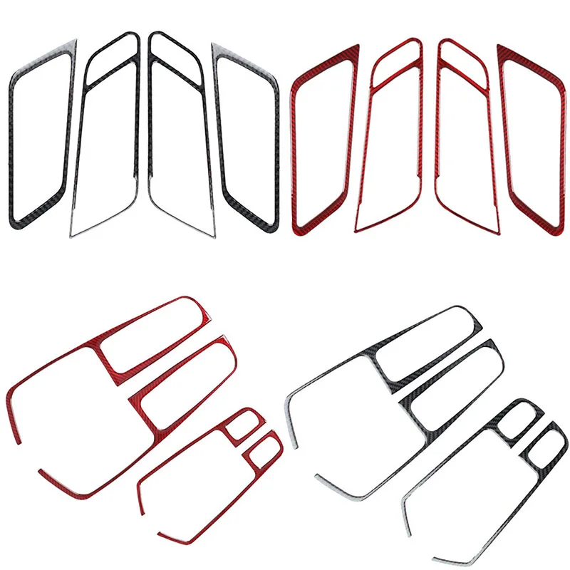 

Аксессуары для porsche macan, 4 шт., украшение салона автомобиля из углеродного волокна, стеклоподъемник, переключатель, панель управления, наклейки, подлокотник