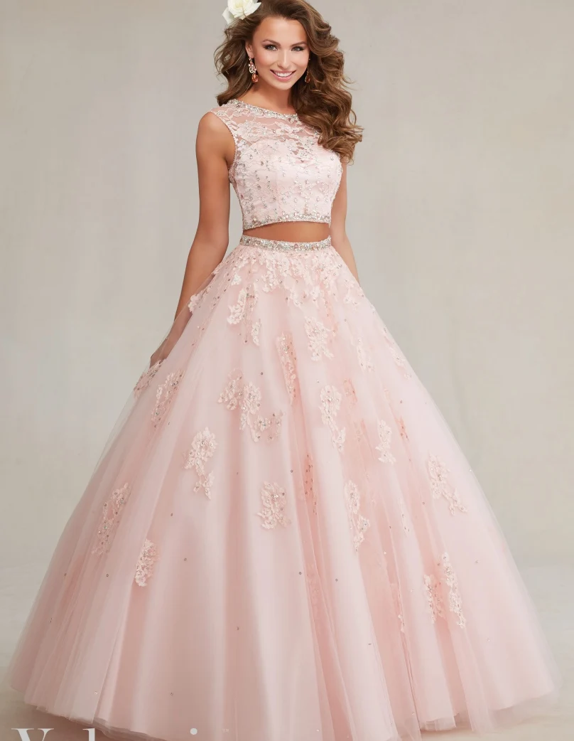 2 peça quinceanera vestidos baratos longo doce 16 princesa para 15 anos azul marinho aqua blush branco vestido de baile online