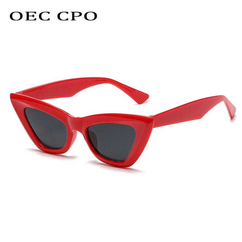 OEC CPO Retro Cat eye Sonnenbrille Frauen Mode Bunte Grüne Sonnenbrille Dame Vintage Shades Brillen Oculos Lunette De Soleil