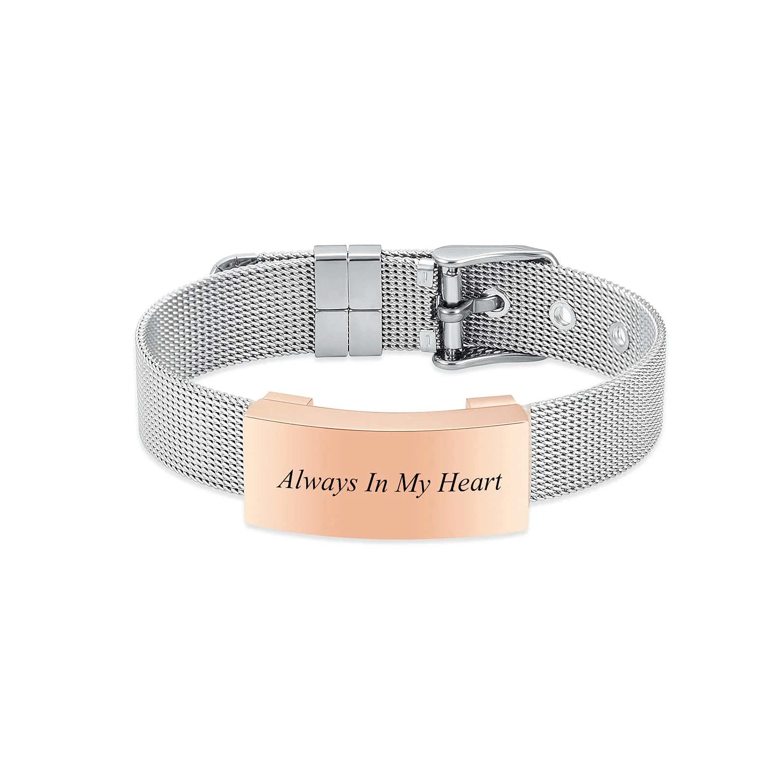 Always In My Heart Cremation Jewelry Urn Bracelet for Ashes Personalized Watch Band Urn Bangle for Women Men Memorial Keepsake