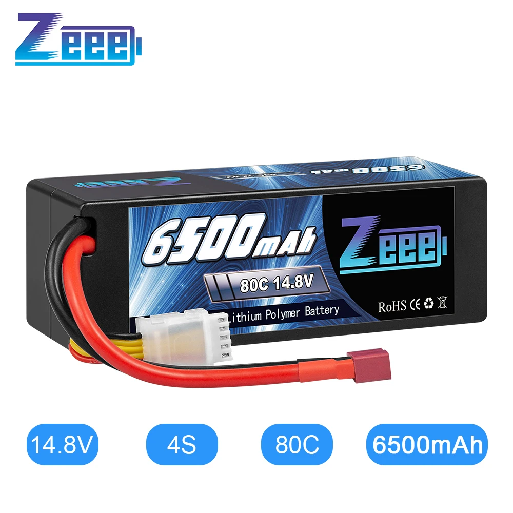 

Zeee 4S Lipo Battery 14.8V 80C 6500mAh with Deans Plug Hardcase for RC Car Buggy Truck Airplane UAV Racing Hobby RC Model Parts