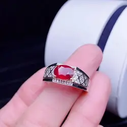 exquisite ring man ring Ruby gemstone ring 925 sterling silver golden claw natural real gem birthday party gift attractive ring