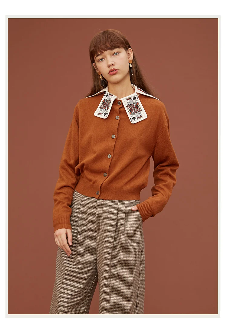 Women's Printed Stripe Shirt, Fun Playing Cards, Original Design, Spring and Autumn