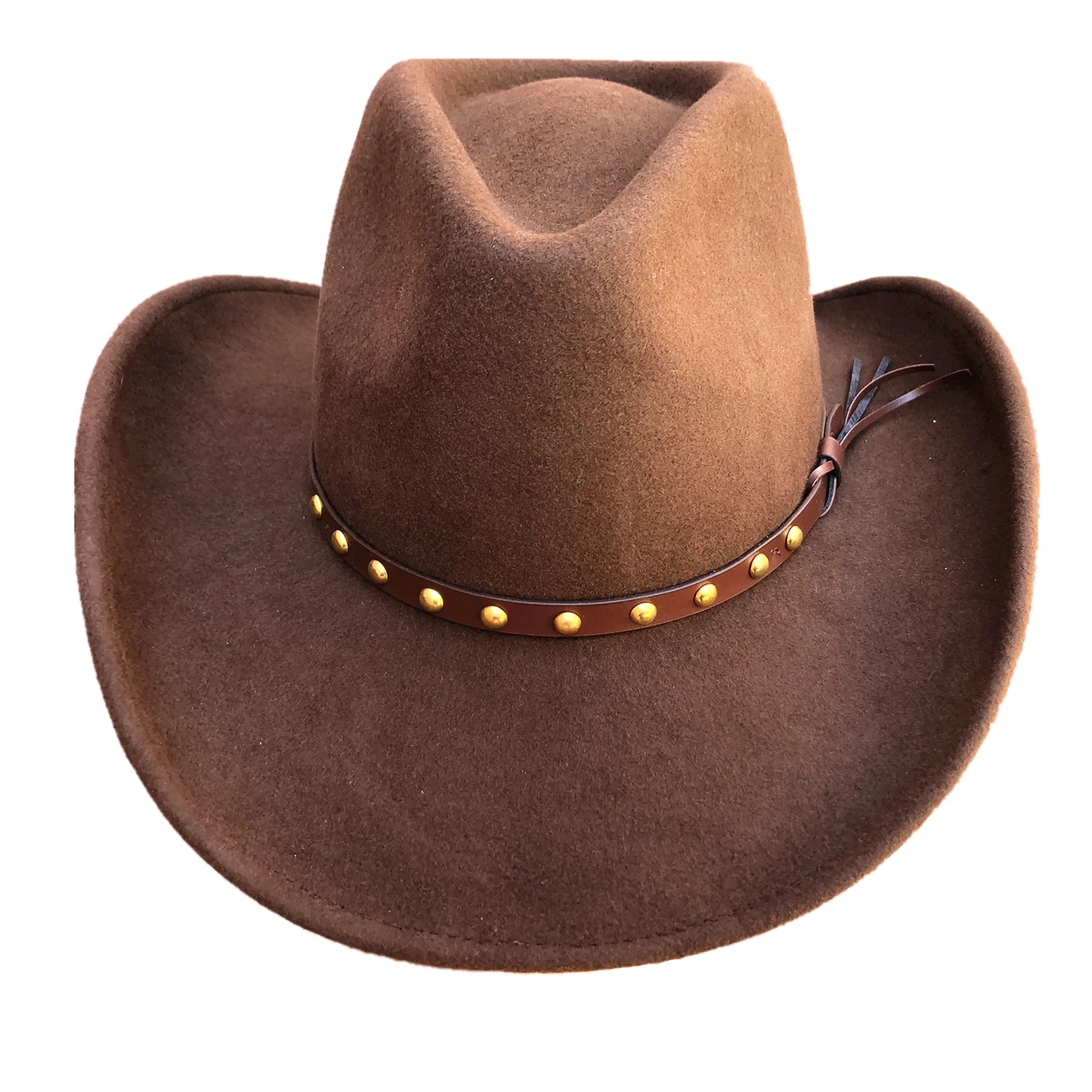 Brown Wool Felt Western Cowboy Hat For Men Women