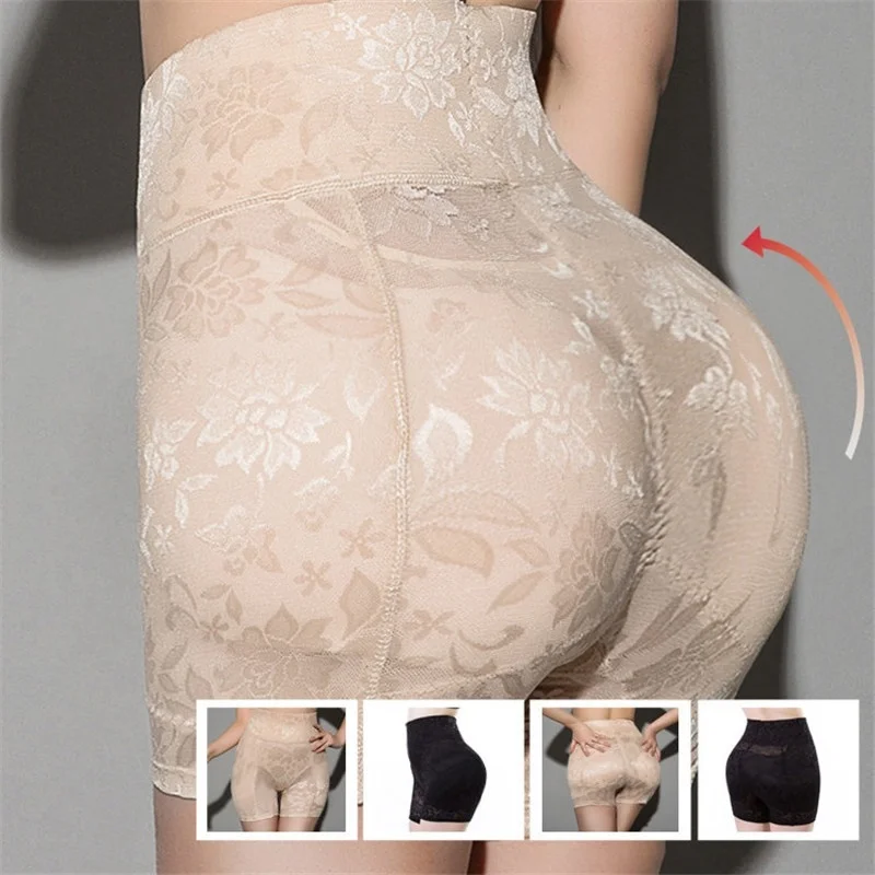 

High Waist Women Body Shaper Seamless Bum Lifter Fake Ass Padded Panties Lace Hip Enhancing Underwear Shapewear Sexy Lingerie