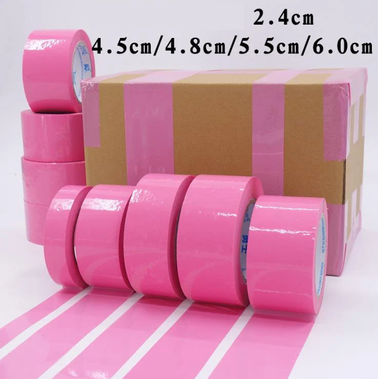 Pink color tape 2.4/4.5/5.5/4.8/6/7cm wide tape color tape packing and sealing pink tape adhesive paper