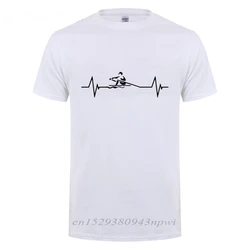 Heartbeat Of Rowing T-Shirt Men Male Fashion Short Sleeve Kayaking T Shirt Round Neck Cotton Funny Canoeing Tshirt Summer Tops