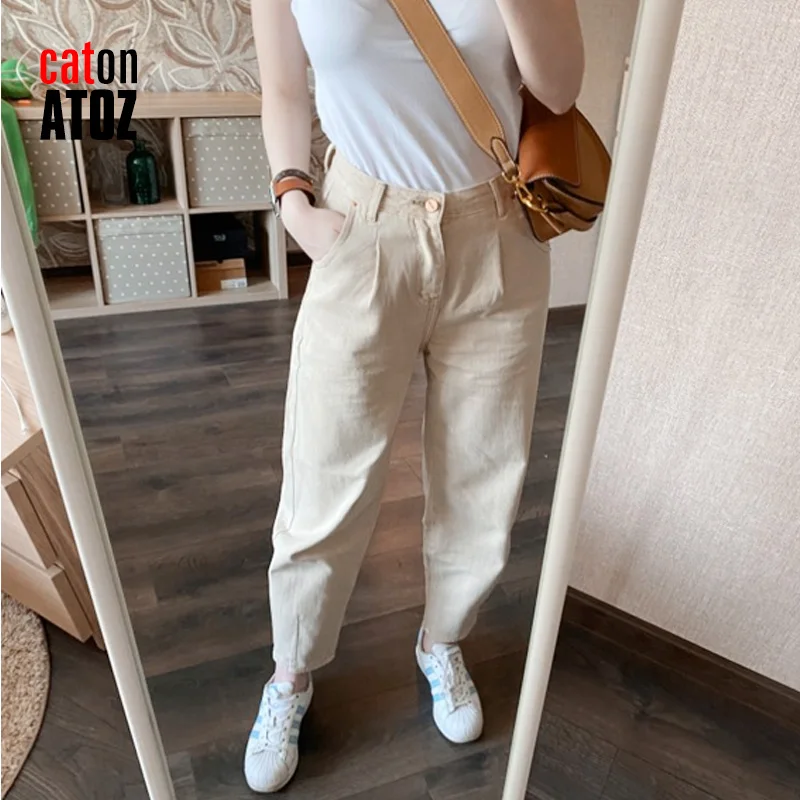 catonATOZ 2248 Y2K Khaki Women\'s Cargo Pants High Waist Loose Trousers Female Casual Streetwear baggy Jeans